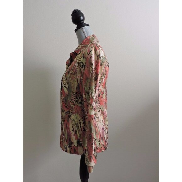 Chicos Jacket Button Down Blazer Artistic Pink Chico’s Size 0 Womens 4 Small - Picture 7 of 11